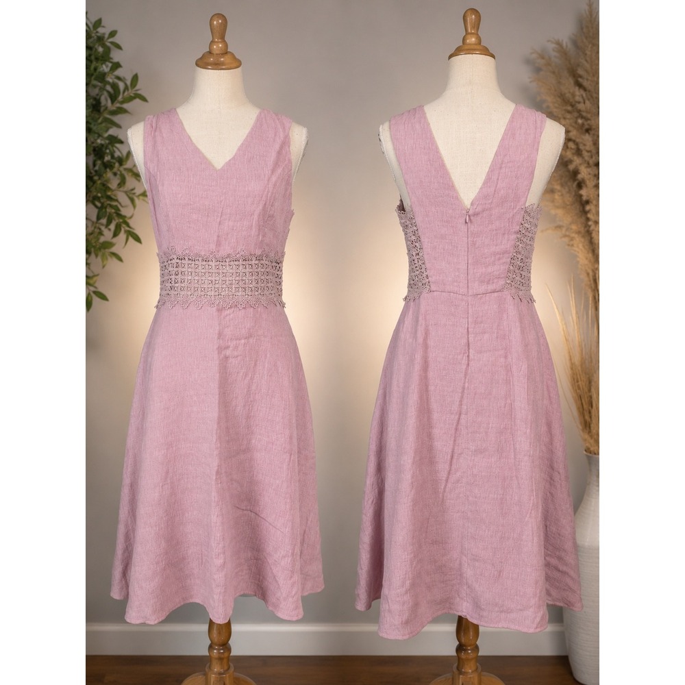 Altar'd State Mauve Pink Midi Dress L Cottagecore Garden Party